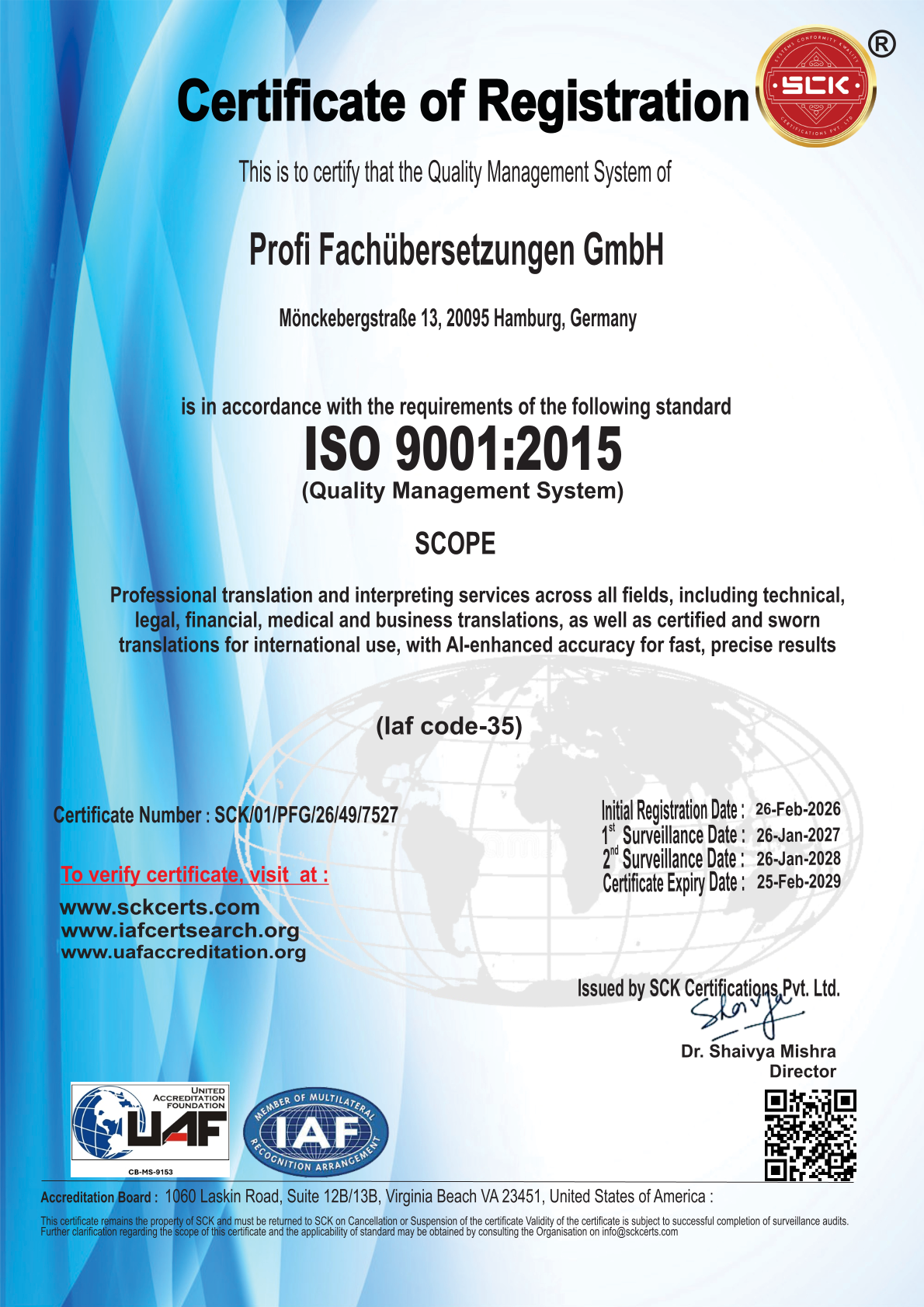 Profi-Uebersetzungen-Zertifikat-9001-2015